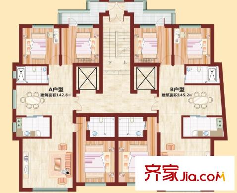 華凌公館11號樓2梯2戶戶型圖 