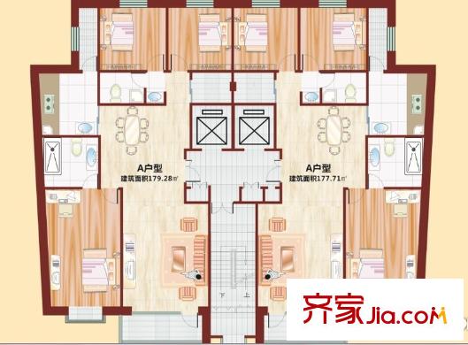 華凌公館9號樓2梯2戶戶型圖 