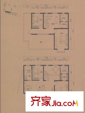美好尚郡標(biāo)準(zhǔn)層A1復(fù)式戶型四室兩廳兩衛(wèi)一廚166.03平 4室2廳2衛(wèi)1廚