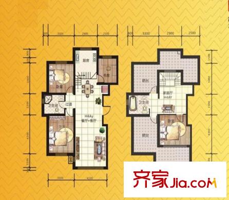 盈科梧桐山畔戶型圖 164.32平方米 4室3廳2衛(wèi)1廚