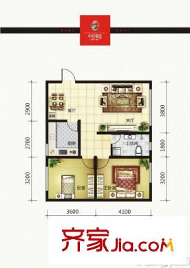 中石華庭戶型圖 84.24平方米 2室2廳1衛(wèi)1廚