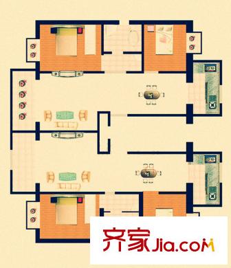 明天小鎮(zhèn)二期兩室兩廳一衛(wèi)一廚88平 2室2廳1衛(wèi)1廚