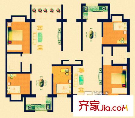 明天小鎮(zhèn)二期兩室兩廳一廚一衛(wèi)87平 2室2廳1衛(wèi)1廚