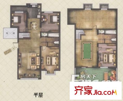 英澳錦繡苑戶型圖 4室4廳2衛(wèi)1廚