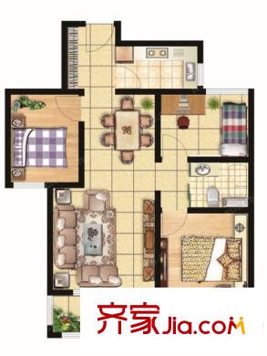 和諧牡丹園兩室兩廳一廚一衛(wèi)84平 2室2廳1衛(wèi)1廚
