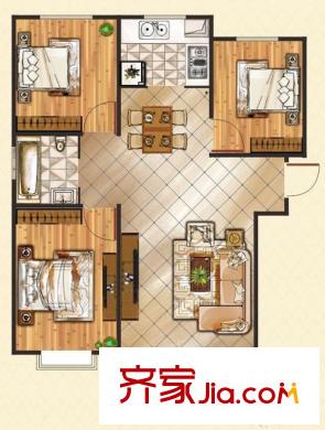 香緹印象完美空間戶(hù)型兩室兩廳一衛(wèi)70.04平米 2室2廳1衛(wèi)1廚
