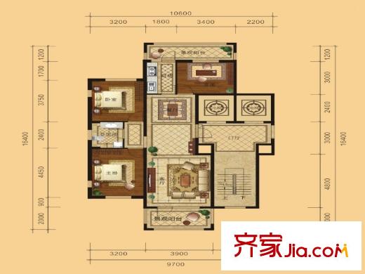七一陽光新城C5平方米戶型3室2廳1衛(wèi)1廚118.43平 3室2廳1衛(wèi)1廚