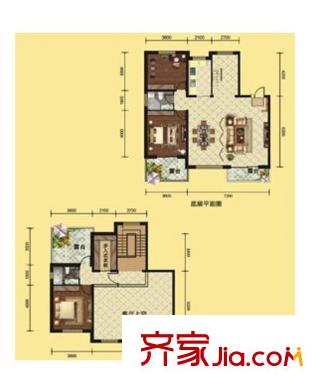 天然理想城二期A1-3戶型三室兩廳兩衛(wèi)一廚 3室2廳2衛(wèi)1廚