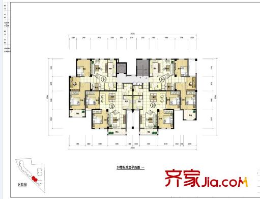 新大地御景2#樓標(biāo)準(zhǔn)層平面圖 一 