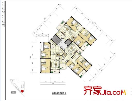 新大地御景2#樓標(biāo)準(zhǔn)層平面圖 二  