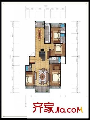 觀山居A8戶型4室2廳4衛(wèi)1廚252平 4室2廳4衛(wèi)1廚