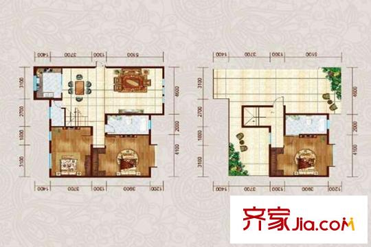 溪語原筑D1三室兩廳一廚三衛(wèi)（復(fù)式）170.09平米 3室2廳3衛(wèi)1廚