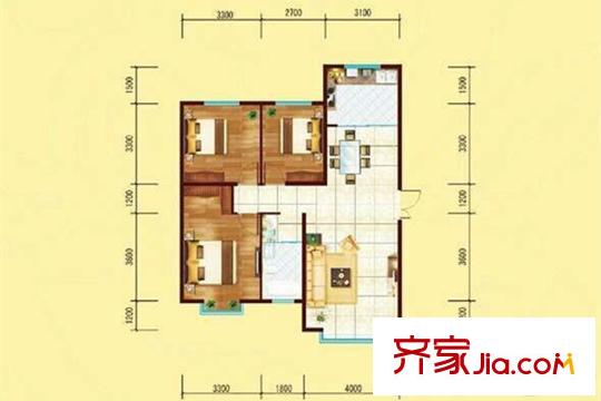溪語原筑E1三室兩廳一廚一衛(wèi) 104.85平米 3室2廳1衛(wèi)1廚