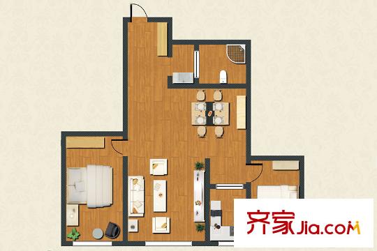 長(zhǎng)生?馨和園E戶型兩室兩廳一衛(wèi)一廚100.87平 2室2廳1衛(wèi)1廚