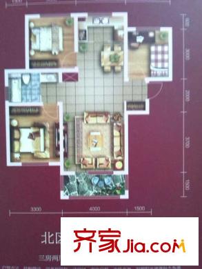 和諧丁香園A戶型三室兩廳一廚一衛(wèi)103平米 3室2廳1衛(wèi)1廚