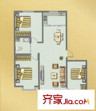 榮和城五期A戶型3室2廳1廚1衛(wèi)113平 3室2廳1衛(wèi)1廚