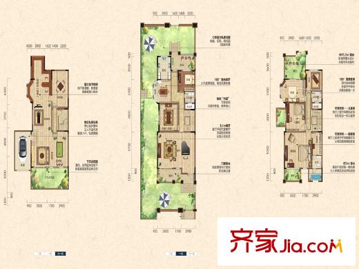 金科股份廊橋水鄉(xiāng)別墅E邊戶260.41平6室6廳3衛(wèi)1廚 6室6廳3衛(wèi)1廚