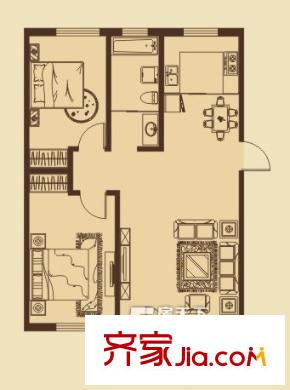 環(huán)宇?世紀(jì)城二期戶型圖87-90平米 2室2廳1衛(wèi)1廚