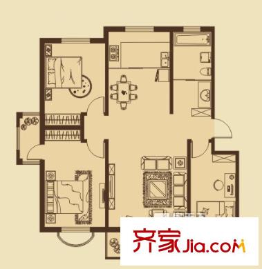 環(huán)宇?世紀(jì)城二期戶型圖111-115平米 3室2廳1衛(wèi)1廚