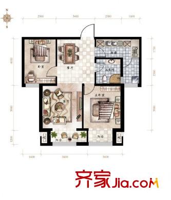 雅山新天地三期D3戶型3室2廳1衛(wèi)101.28平 2室2廳1衛(wèi)1廚