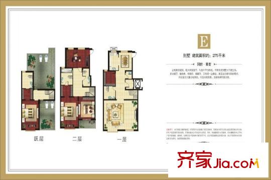 水墨清苑別墅E戶型四室兩廳三衛(wèi)一廚275平方米 4室2廳3衛(wèi)1廚