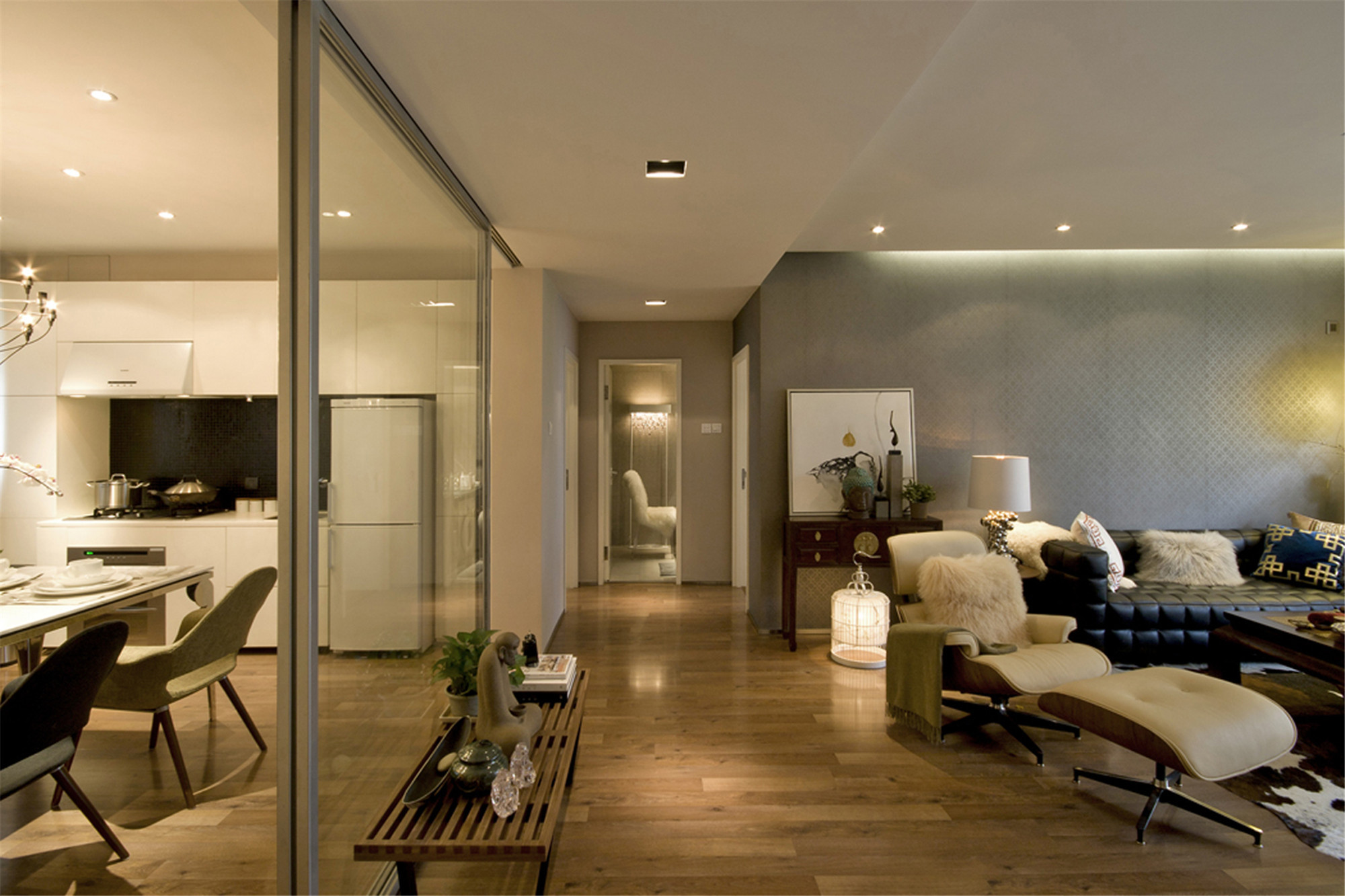 简约风格,三居室装修,120平米装修,10-15万装修,客厅,客厅过道,原木色
