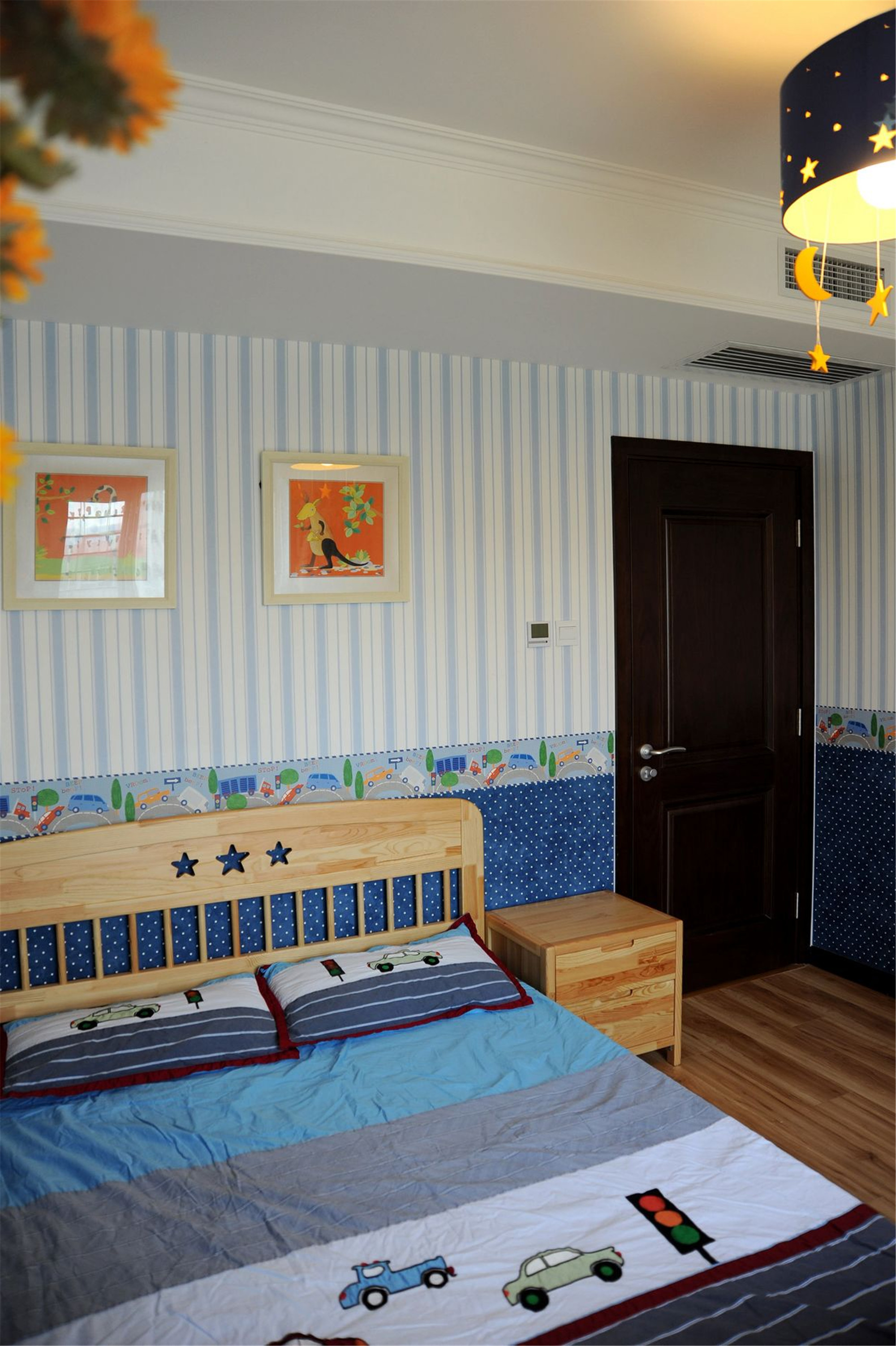 三居室装修,20万以上装修,140平米以上装修,儿童房,背景墙,蓝色
