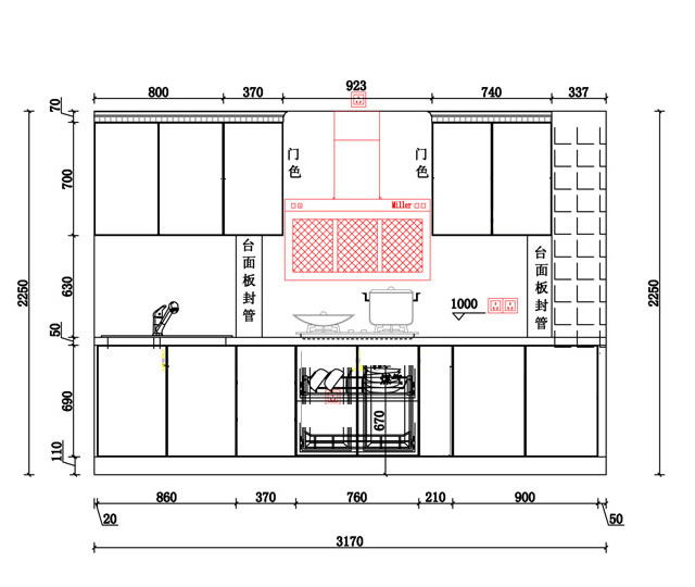 美国橡木实木门板 黄金甲双色石英石,艺高橱柜专营店,艺高,建材,家装