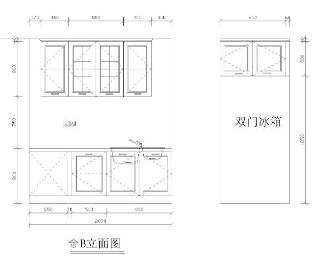 建材 家装主材 厨房用品 橱柜 整体橱柜 佰丽爱家旗舰店  房型图 案例