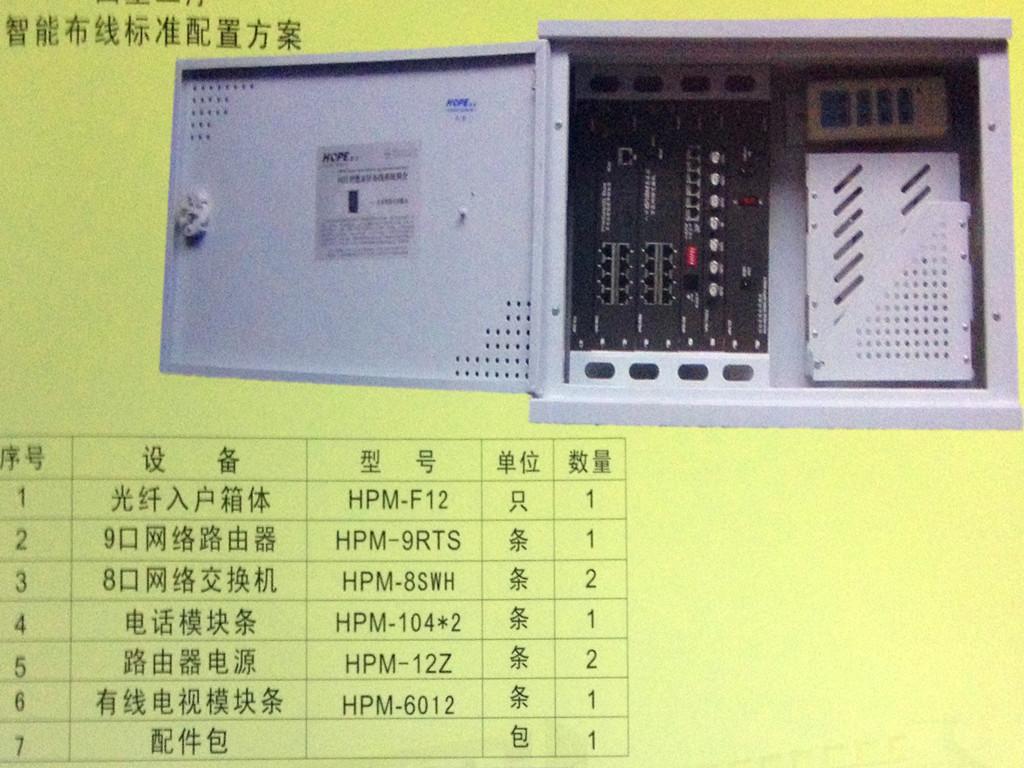 向往弱电箱 配5口路由器及交换机 光纤入户信