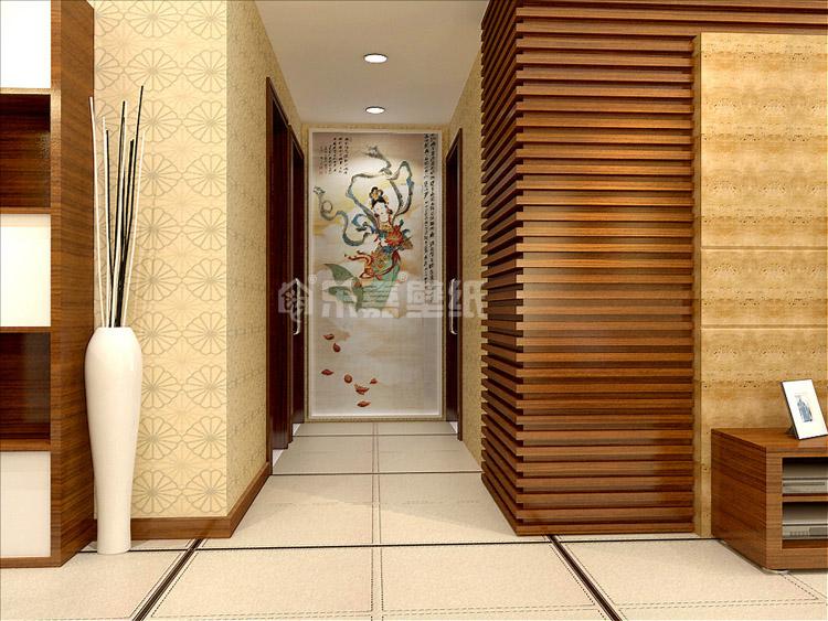 乐嘉个性定制墙纸 天女散花0708-1 玄关电视背