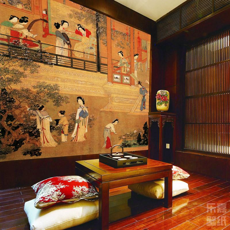 乐嘉韩国定制壁纸 小镇店铺M448-1大型壁画 餐