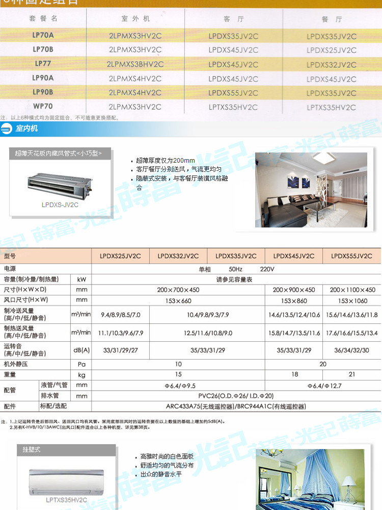 空调 一拖二 全包价18200 客餐厅 lp70a 开票联保  品牌: 富士通将军