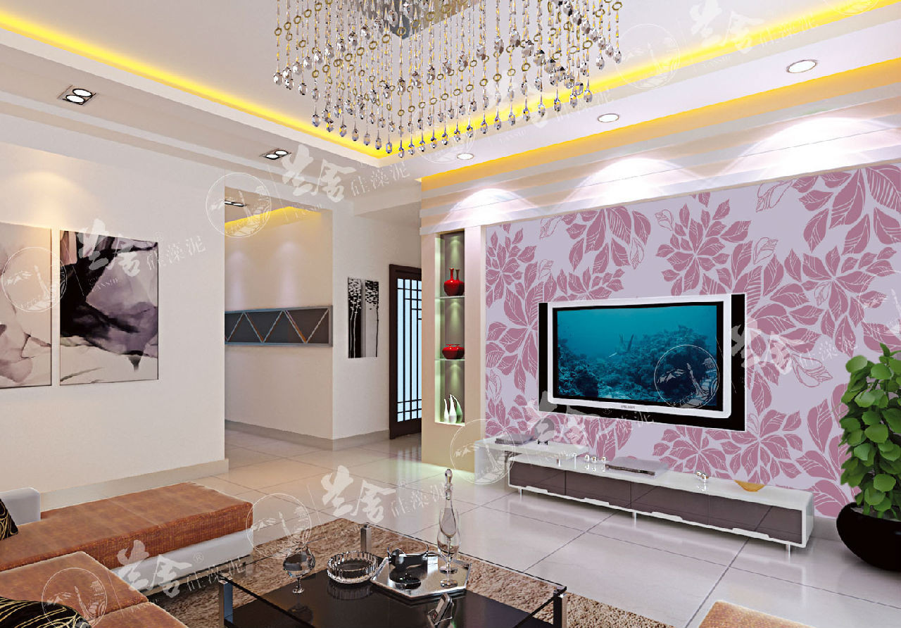 兰舍硅藻泥——壁纸花58【图片