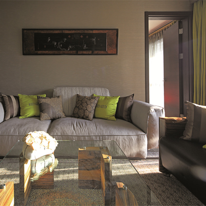 东南亚风格,20万以上装修,140平米以上装修,大户型,客厅,沙发,沙发背景墙,灰色