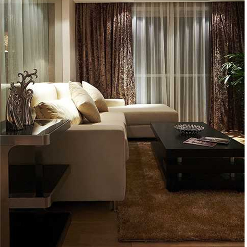 140平米以上装修,三居室装修,15-20万装修,客厅,现代简约风格,沙发,窗帘,冷色调