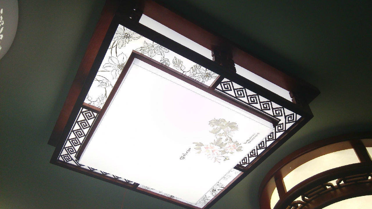 新现代简约led卧室中式吸顶灯具|木艺|正方形|书