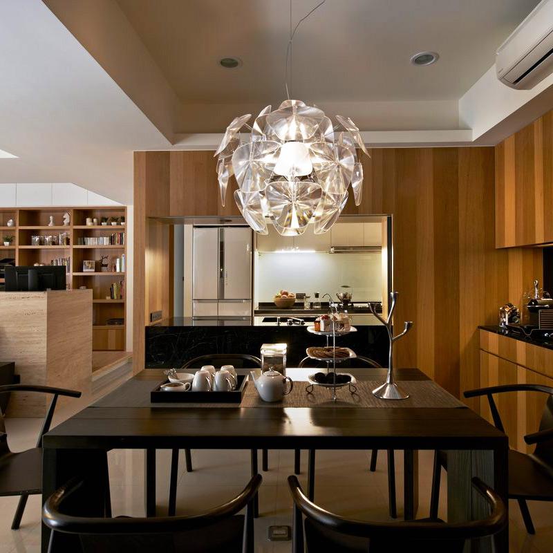100平米装修,二居室装修,10-15万装修,餐厅,现代简约风格,餐桌,黑色