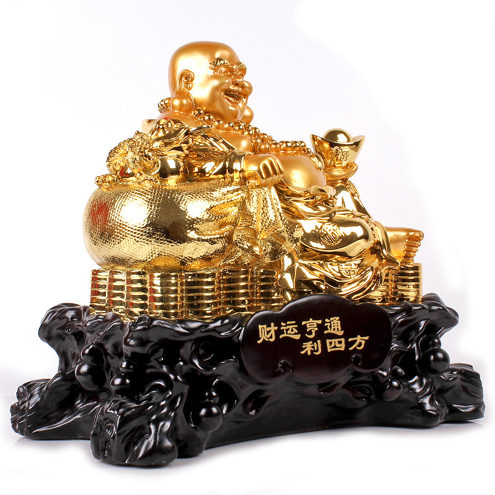 鑫大华威 树脂人物桌面财运亨通ql摆件招财现代中式 摆件
