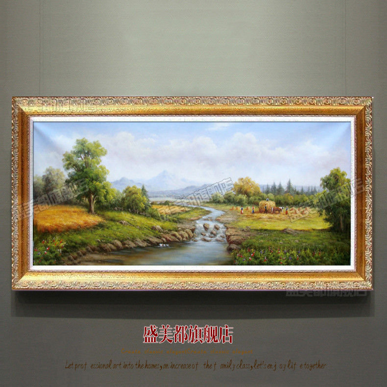 盛美都 图色框画心立体有框单幅(横幅)风景手绘 油画