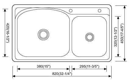 槽数 2个 尺寸 外围尺寸 820x450x210mm 型号 ouert 欧尔特不锈钢水槽