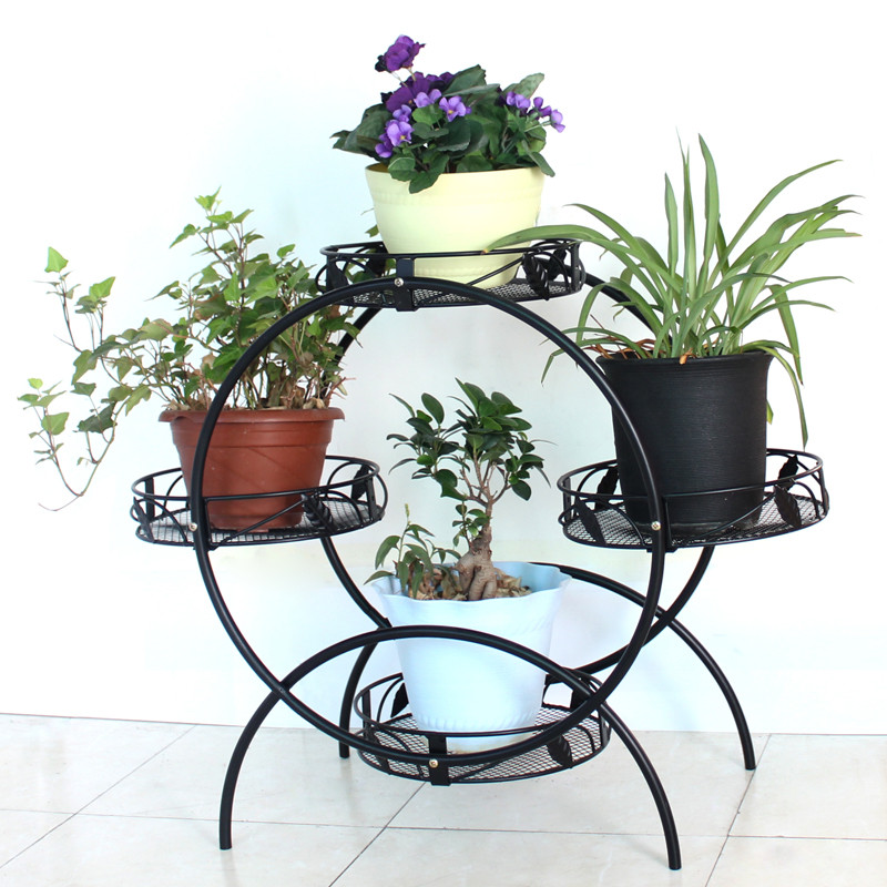 菲斯卡 黑色焊接金属工艺框架结构植物花卉田园 花架