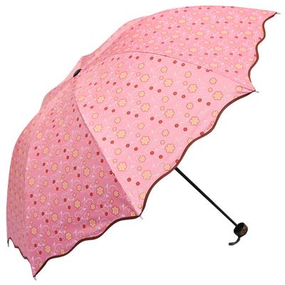 雨萱 手动亮光丝黑胶晴雨伞三折伞成人 遮阳伞