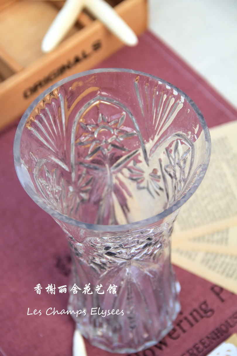 花草堂 玻璃台面花瓶中号简约现代 花器
