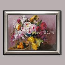 花色有框单幅植物花卉手绘 DQGS376油画