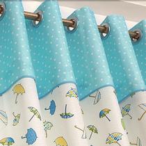布装饰+半遮光涤纶雨伞几何图案普通打褶田园 窗帘