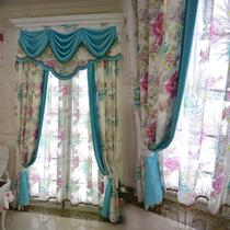 布装饰+半遮光平帷荡度混纺欧式 窗帘