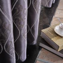 布帘+纱帘装饰+半遮光涤纶混纺条纹几何图案普通打褶打孔帘简约现代 窗帘