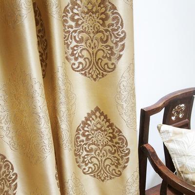 Gafuhome 布装饰+半遮光平帷涤纶植物花卉草叶子普通打褶欧式 窗帘