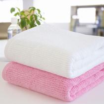 粉色白色纯棉 浴巾
